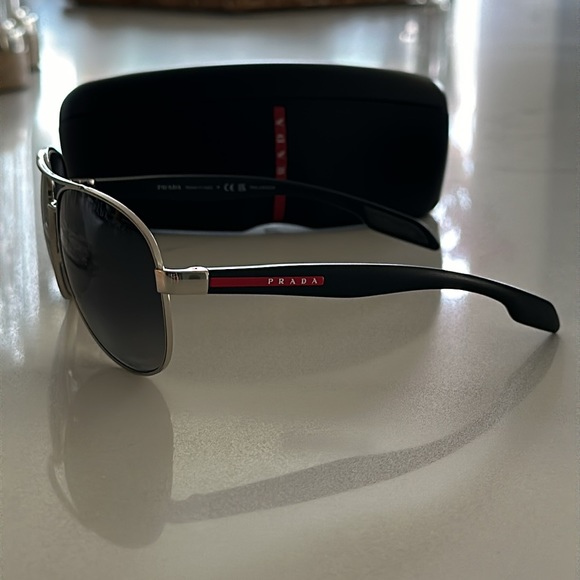 Prada Steel Polarized 62mm Men's Sunglasses - Picture 4 of 8